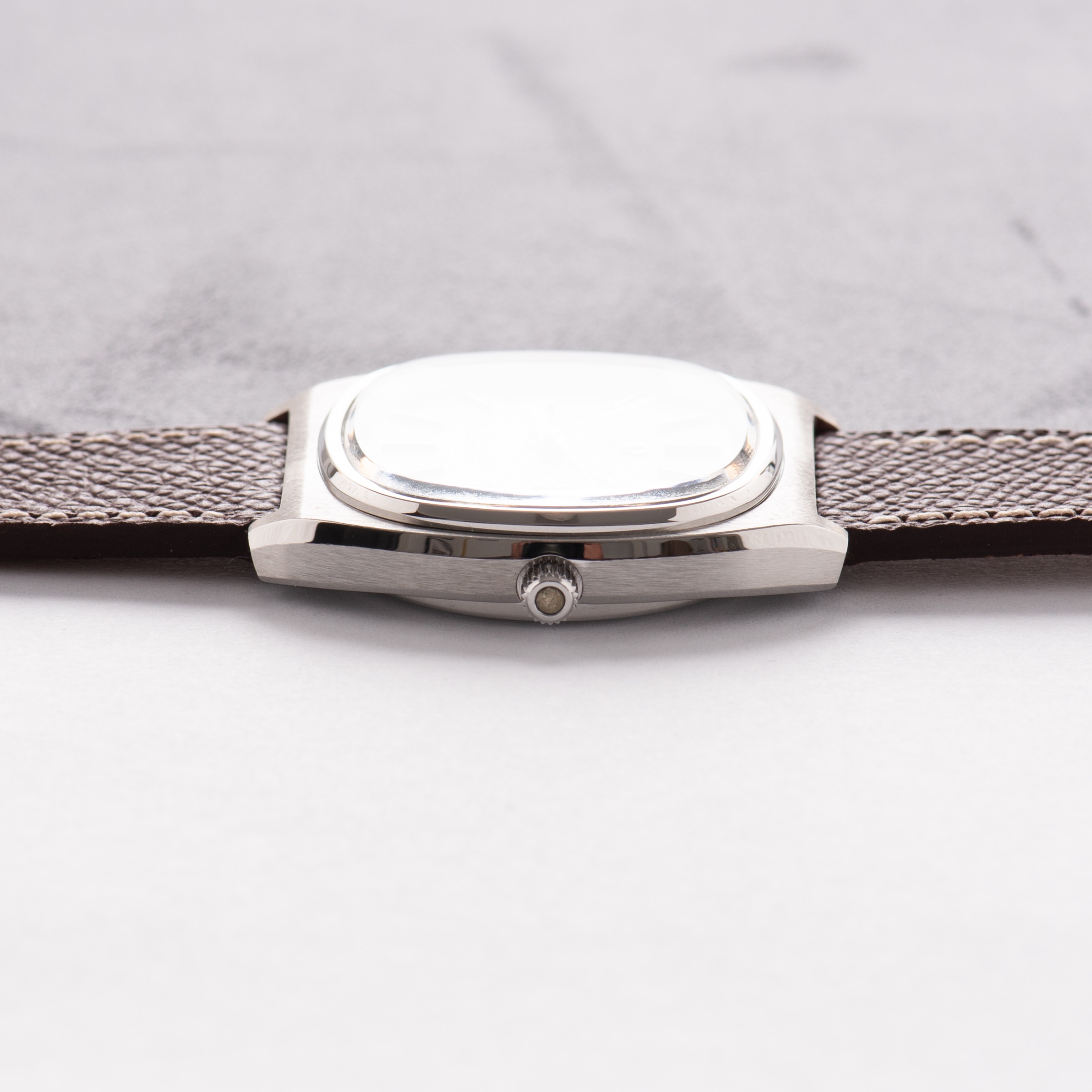 View of Omega Seamaster Quartz — silver dial — Ref. 196.0115 — 1977